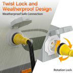 25FT 50 Amp Generator Cord NEMA14-50P/SS2-50R with Twist Lock