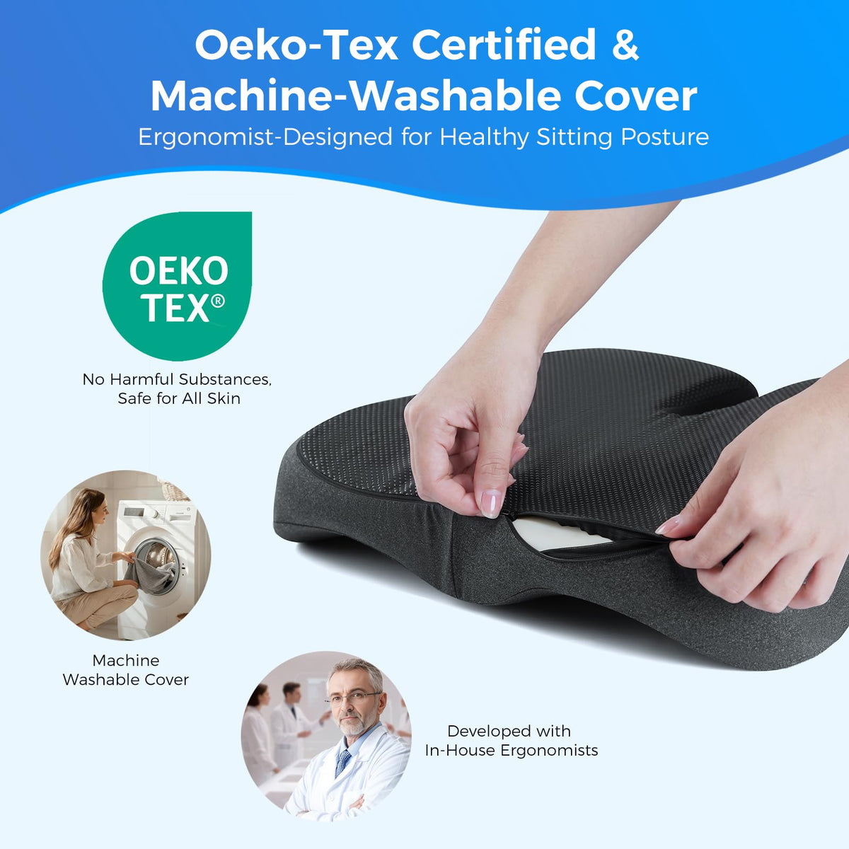 Seat Cushion for Tailbone & Sciatica Pain Relief