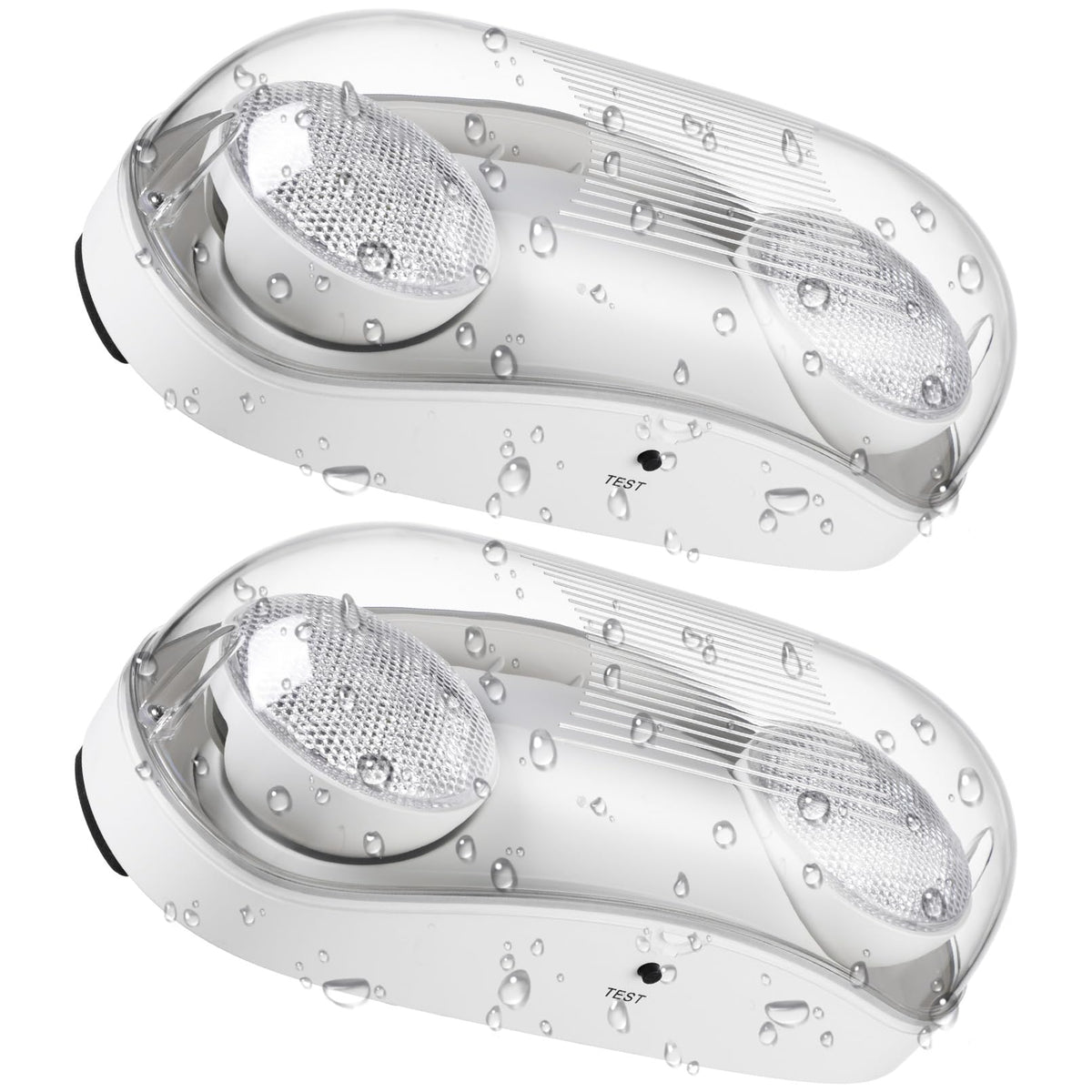 LEONLITE 2-Pack Wet Location LED Emergency Lights IP65 Waterproof White