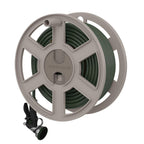 Suncast Sidewinder Wall Mount Garden Hose Reel, 100 Feet Capacity for 5/8 Inch Standard Vinyl Hosepipe, Light Taupe – Resin Water Line Holder for