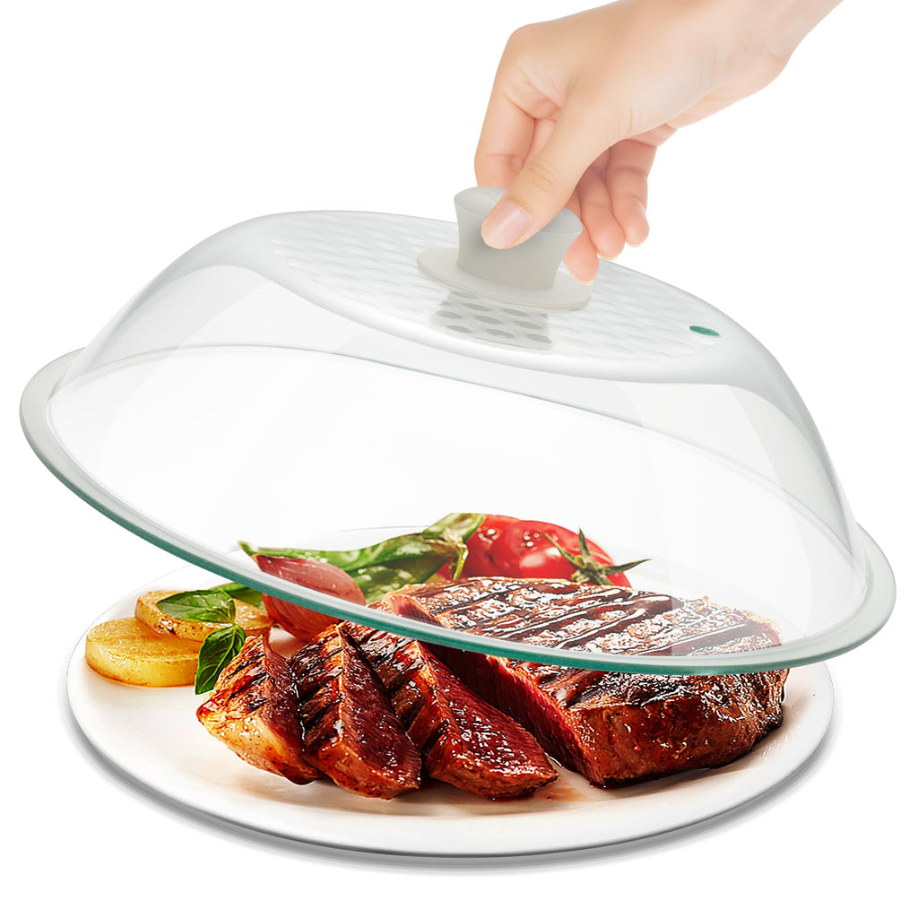 OeC 11.5 inch - Lighter Weight Tempered Glass Microwave Splatter Food Cover
