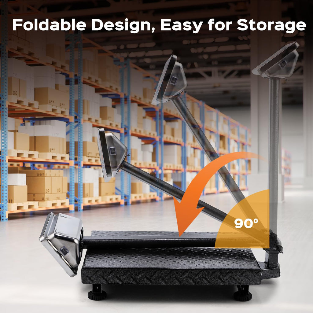 Digital Platform Scale 660LBs Heavy Duty Floor Scale KG/LB Switchable Postal Shipping Scale for Weighing Packages, Luggage, Suitcases, Boxes