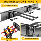 Garage Tool Organizer Wall Mount, 48inch Heavy-Duty Garage Storage System and Garden Tool Organizer with 6 Adjustable Double Hooks for Shovel