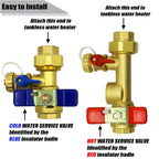 3/4 Inch IPS Isolator Tankless Water Heater Service Isolation Valve Kit