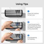 Knife Sharpener, Professional 2 Stage Electric Knife Sharpener for Quick Sharpening & Polishing, with Scissors Sharpener and Metal Dust Collection