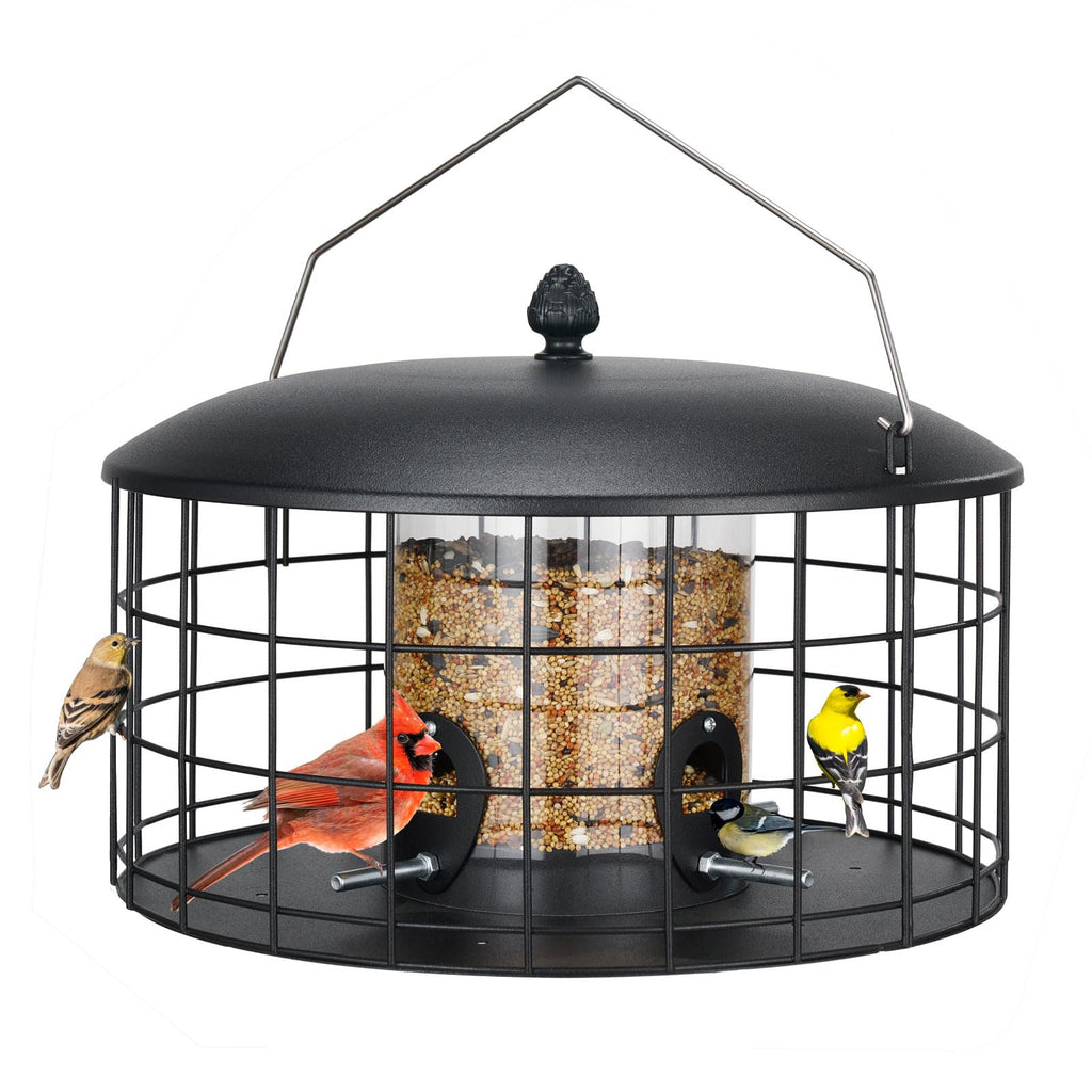 Veehoo Squirrel Proof Bird Feeders for Outdoors Hanging, Extra Wide 11.8"
