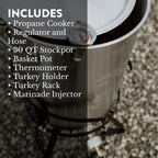 GasOne 30QT Turkey Fryer Set and Seafood Boil with Propane Gas Burner, Perforated Basket – Perfect Outdoor Cooker for Crawfish, Crab, Shrimp, Lobster