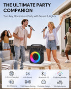 Karaoke Machine, Portable Bluetooth Speaker with 2 Wireless Microphones