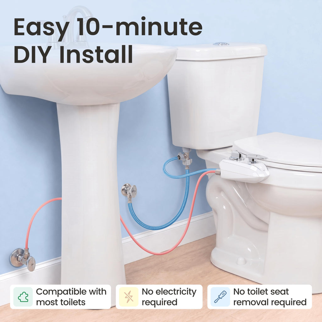 LUXE Bidet NEO 320 PLUS - Warm Water Bidet Attachment for Toilet, Chrome