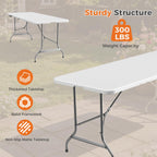Sweetcrispy 6 FT Folding Picnic Table, Easy to Fold and Store