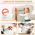 Tiny Land Wooden Easel for Kids, Art Easel with Chalkboard & Whiteboard