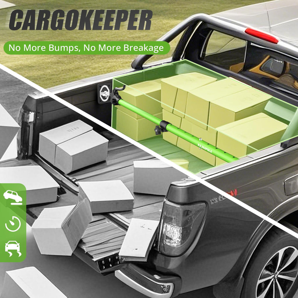 Adjustable Cargo Bars, 40" to 79" Non-Slip Truck Bed Divider, Cargo Bar for Pickup Truck Bed Cargo Bars for SUVs, Trailers, Vans, with Cargo Net