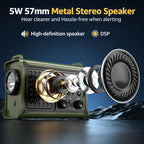 12000mAh/44400mWh Emergency Radio, NOAA Weather Radio, Hand Crank & Solar