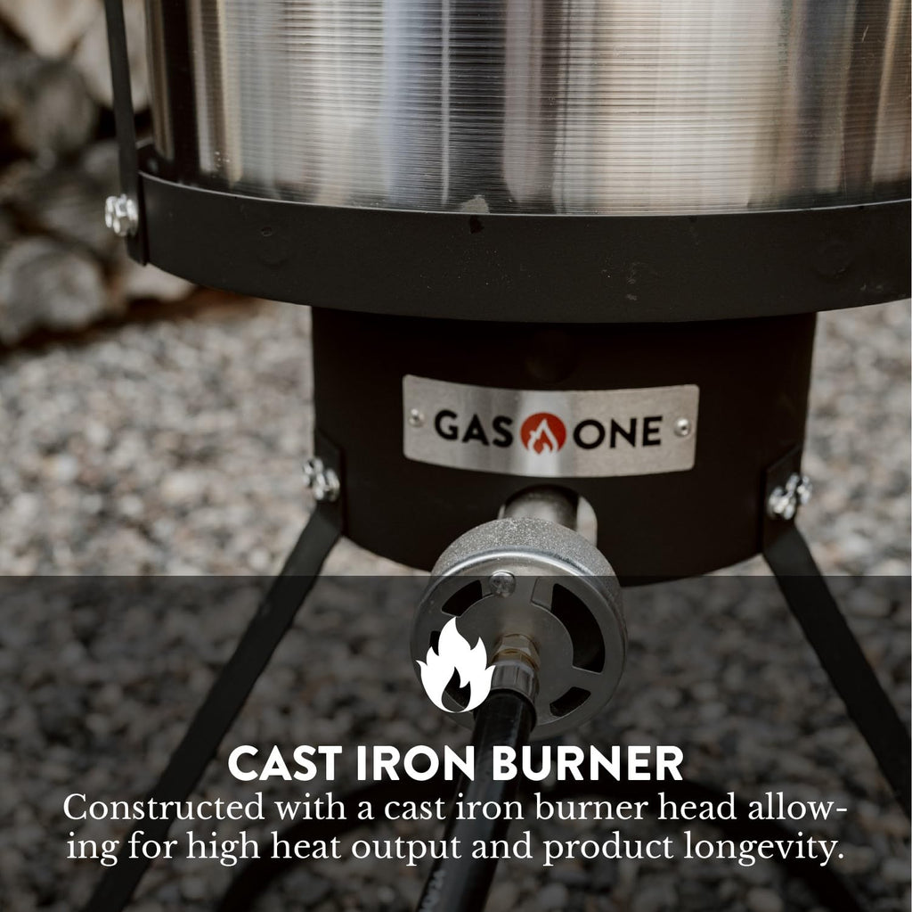 GasOne 30QT Turkey Fryer Set and Seafood Boil with Propane Gas Burner, Perforated Basket – Perfect Outdoor Cooker for Crawfish, Crab, Shrimp, Lobster