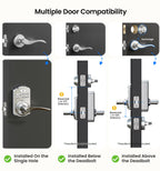Veise KS04 Keypad Door Lock with Zinc Alloy Handle, Satin Nickel