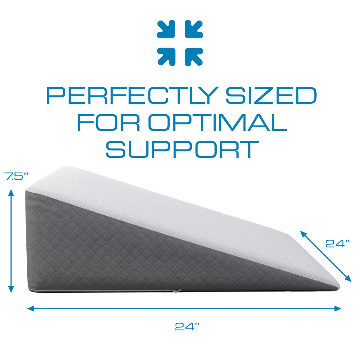 Kolbs Bed Wedge Pillow for Sleep Apnea, FSA Eligible Acid Reflux, and Back Pain Relief, with Chic Jacquard Cover - Headboard Wedges for Sleeping