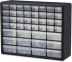 Akro-Mils 44-Drawer Plastic Storage Cabinet, 20"W x 6"D x 16"H, Black