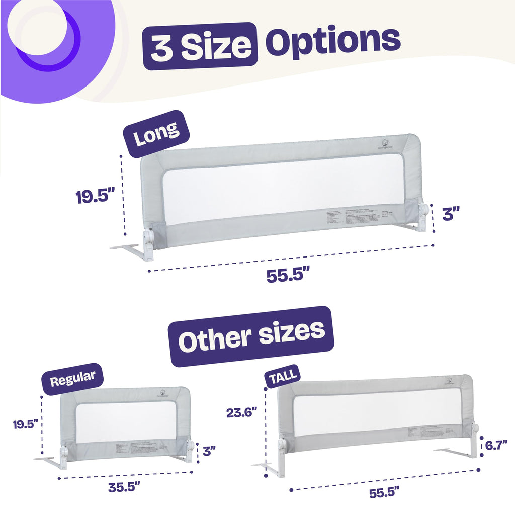 ComfyBumpy Bed Rail for Toddlers, 55.5" Long, Extra-Padded, Swing-Down