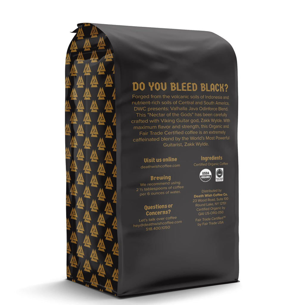 Death Wish Coffee Valhalla Java Medium-Dark Roast Whole Bean Coffee, 5 lb