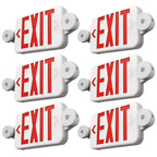 FREELICHT 6 Pack Red LED Exit Signs with Emergency Lights