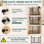 Cumbor 30-48 in Baby Gate for Stairs, Auto Close Dog Gate Indoor, Black