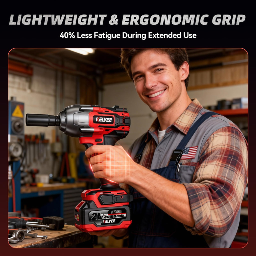 1/2" Cordless Impact Wrench 1107Ft-lbs(1500N.m) with 21V 2 Battery