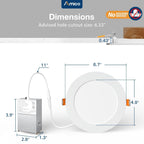 Amico 24 Pack 6 Inch Ultra-Thin LED Recessed Ceiling Light, 5CCT, 1050LM
