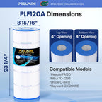 POOLPURE C1200 Pool Filter Replace Hayward CX1200RE, HAY823C, Pleatco PA120