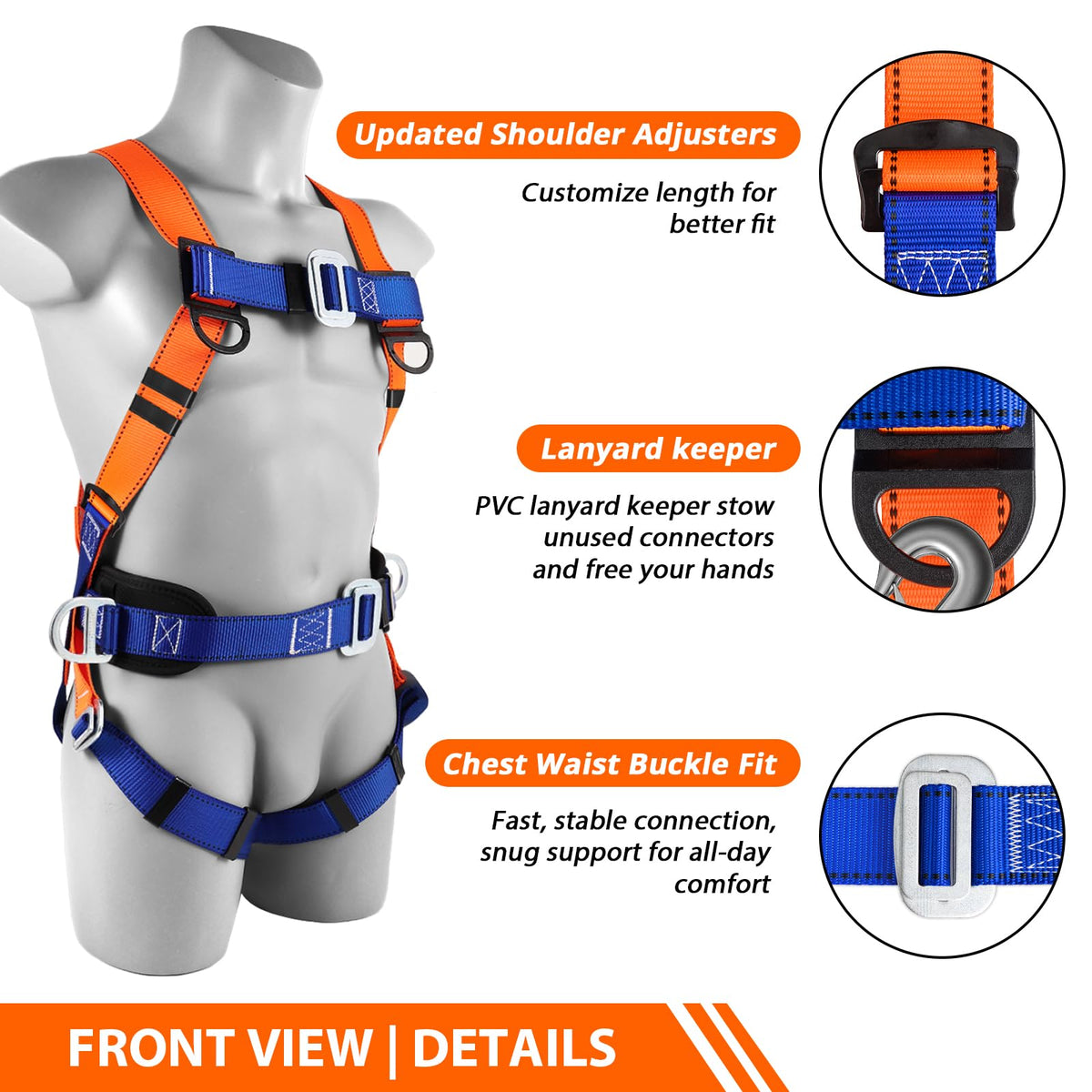Safety Harness Fall Protection Kit: Full Body Roofing harnesses