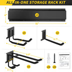 48" Garage Tool Organizer Wall Mount, 440lbs Garden Garage Storage Garage Organization with Adjustable Heavy Duty Hanging Hooks, Yard Rack Hanger