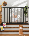 Cumbor 30-48 in Baby Gate for Stairs, Auto Close Dog Gate Indoor, Black