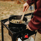 Gas One Propane Double Burner Two Burner Camp Stove Outdoor High Pressure Propane 2 Burner Adjustable PSI Regulator and 4ft Hose With Removable Legs