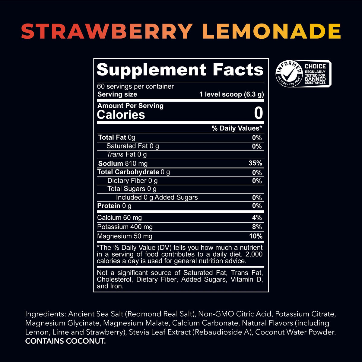 REDMOND Re-Lyte Sugar Free Electrolytes Powder Mix (Strawberry Lemonade)