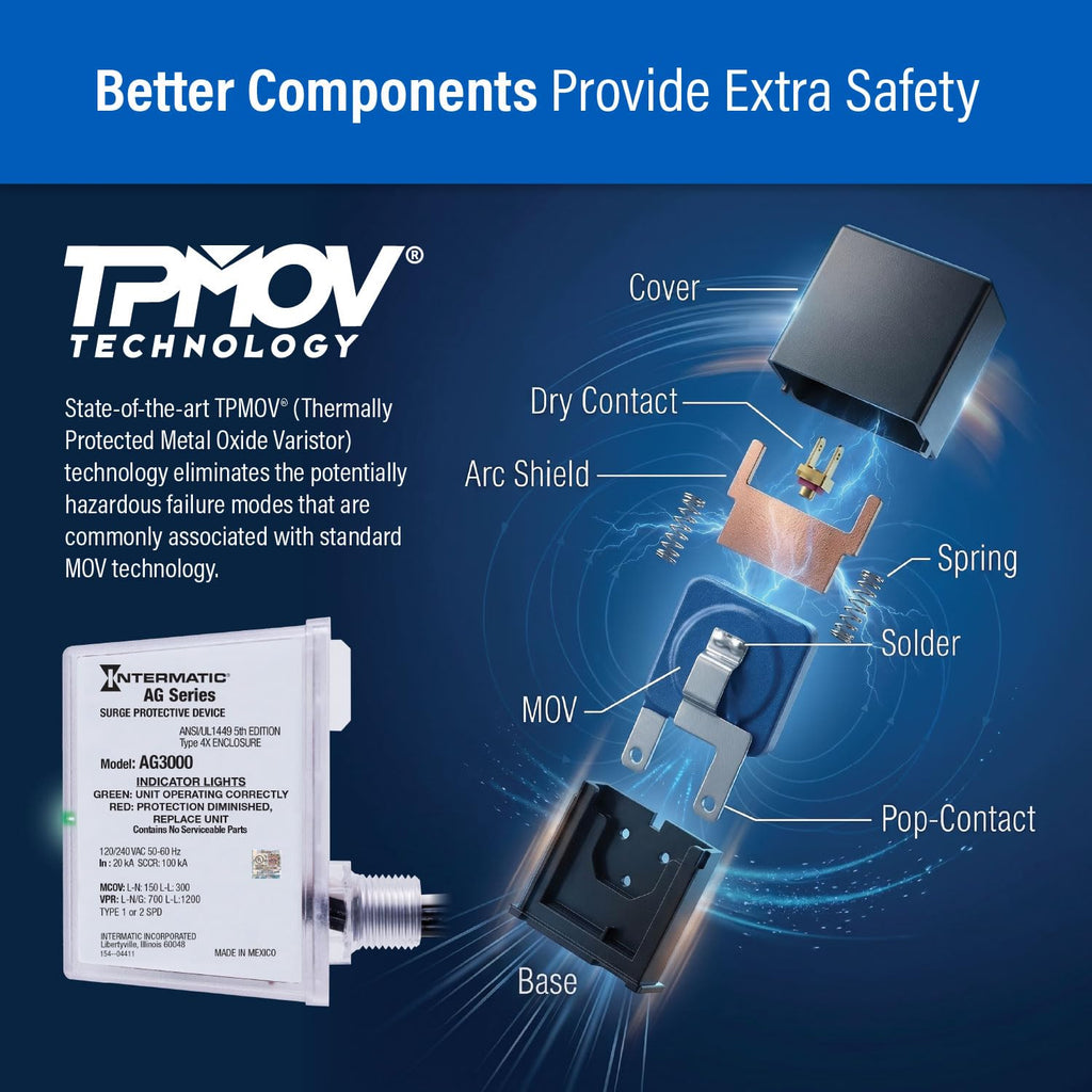 Intermatic AG3000 HVAC Surge Protective Device, 120/240 VAC
