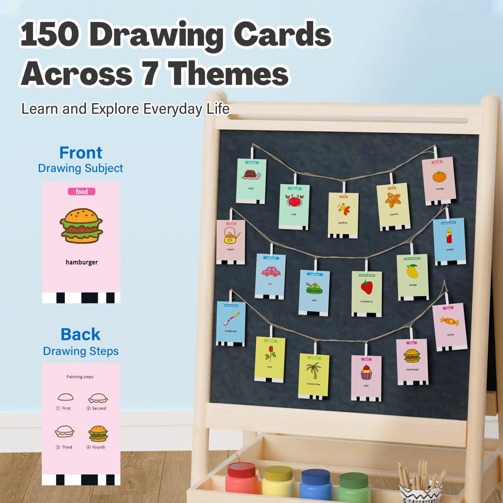 RIVGOT Drawing Robot for Kids with 150 Cards, Voice Interactive Educational Drawing Machine, Montessori Painting Learning Toys for 3 4 5 6 7 8 Year
