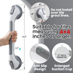 TAILI Grab Bars for Shower,Suction Shower Handles Rails,2 Pack,16.8",Grey