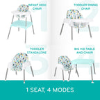 Evenflo Eat and Grow 4-in-1 Convertible High Chair (Pop Star White)