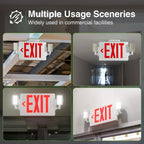 FREELICHT 6 Pack Red LED Exit Signs with Emergency Lights