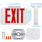TORCHSTAR 2-Pack Red Letter LED Exit Sign with Battery Backup, White
