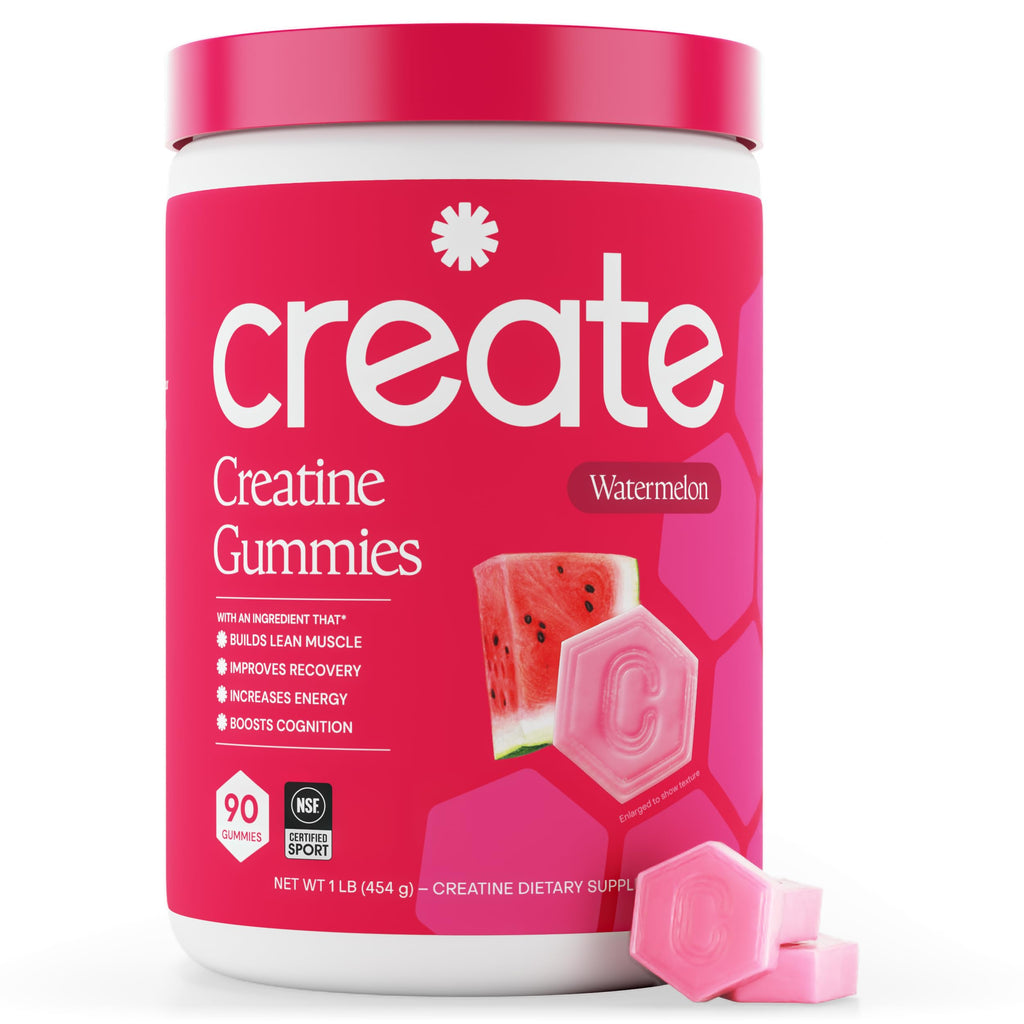 Create Creatine Monohydrate Gummies for Women and Men, Watermelon, 90ct