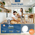 Amico 24 Pack 4 Inch LED Recessed Light with Junction Box, 5CCT, 800LM, 10W
