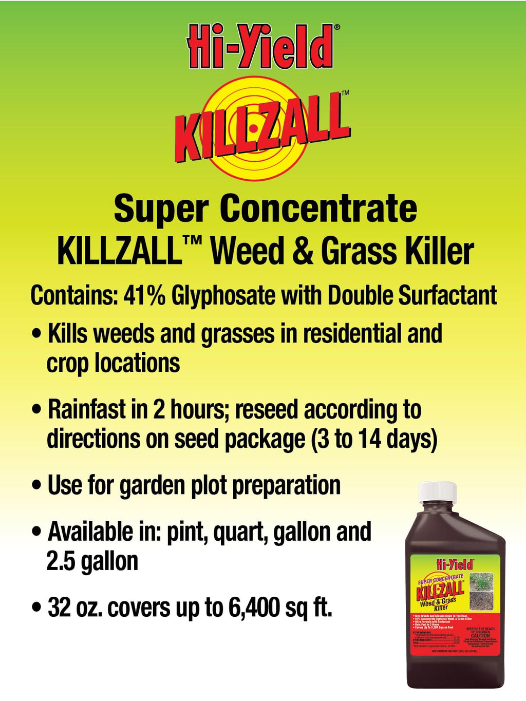 Hi-Yield (33693) Super Concentrate Killzall Weed & Grass Killer, 1 gal