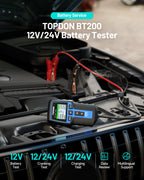 TOPDON BT200 Car Battery Tester, 12V/24V, 100-2000 CCA Load Tester