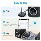 [Upgraded] 1Mii B06Pro Long Range Bluetooth Receiver, HiFi Wireless Audio Adapter, Bluetooth 5.3 Receiver with 3D Surround aptX HD Low Latency