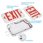TORCHSTAR 2-Pack Red Letter LED Exit Sign with Battery Backup, White