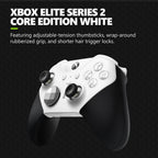 Xbox Wireless Gaming Controller | Elite Series 2 Core | White | Console, PC, and Android | Adjustable Thumbsticks | Trigger Locks