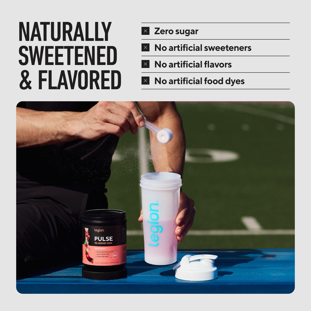 Legion Pulse Pre-Workout Powder, 350mg Caffeine, Fruit Punch