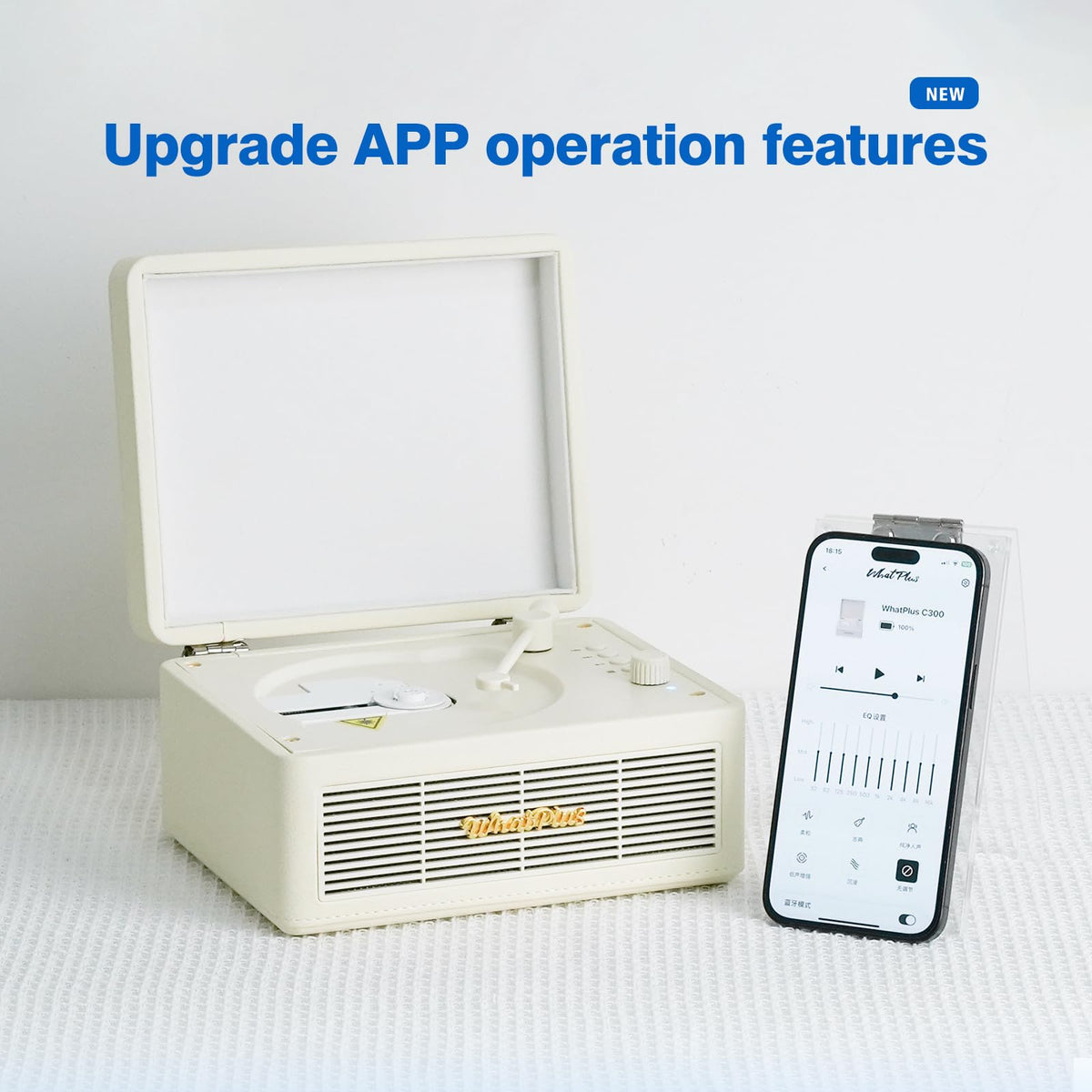 CD Player with Bluetooth Speakers, App Control, Magnetic Display