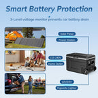 12V Refrigerator Electric Cooler 68QT for Car&Camping with Wheels,Black
