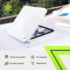 RVMATE 14x14 RV Roof Vent Fan, Remote, 12V, White